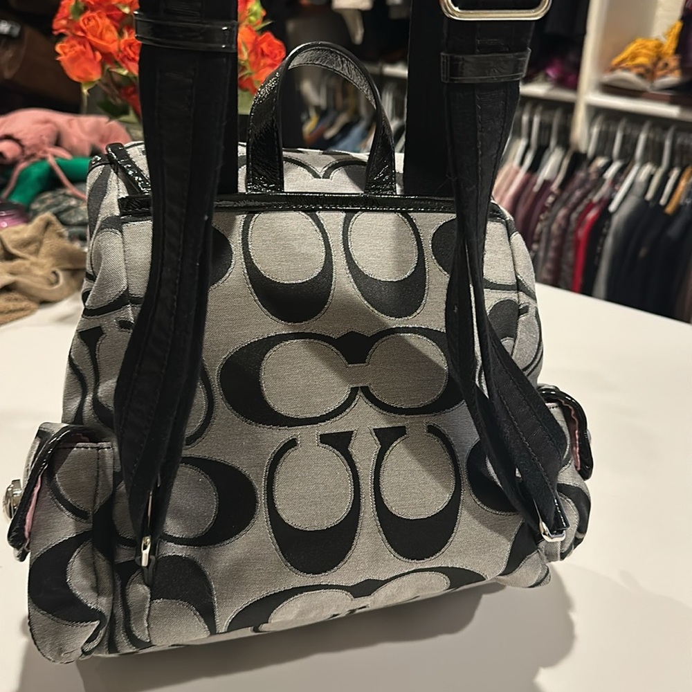 Coach POPPY Signature SATEEN Lurex Backpack - Picture 2 of 5
